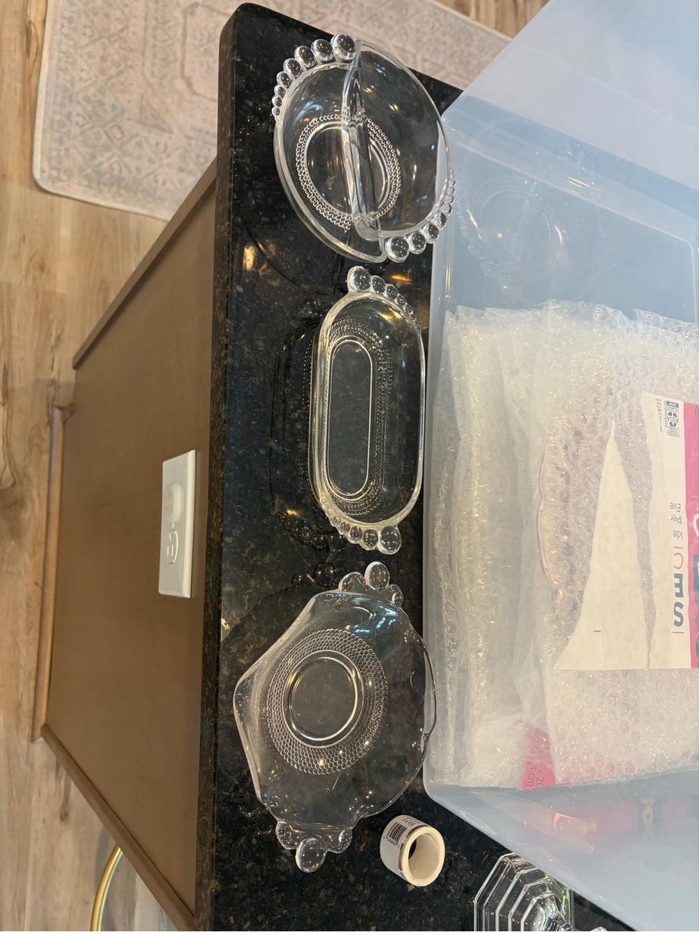 Clear Glass Decorative Dish Set - Transparent